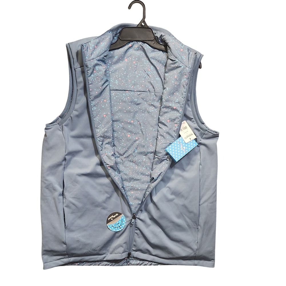 XL Birdie Bound Mens Reversible Golf Vest Light Blue Full Zip Sleeveless NWT
